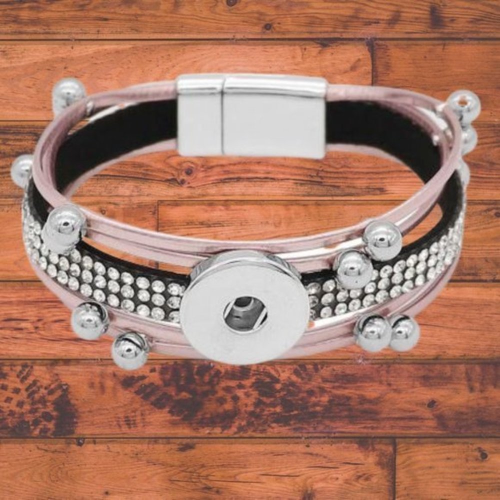 Pink Snap Button Bracelet - Picture 1 of 3